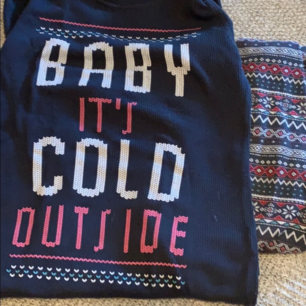 Adorable Winter Pajama Set Old Navy EUC